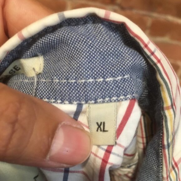 Scotch & Soda 3/4 Sleeve Check Windowpane Stacked Sleeve Pearl Snap Shirt - Picture 10 of 13